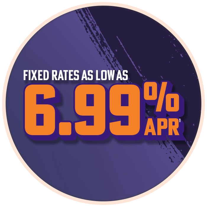 Fixed rates as low as 6.99% APR(1)